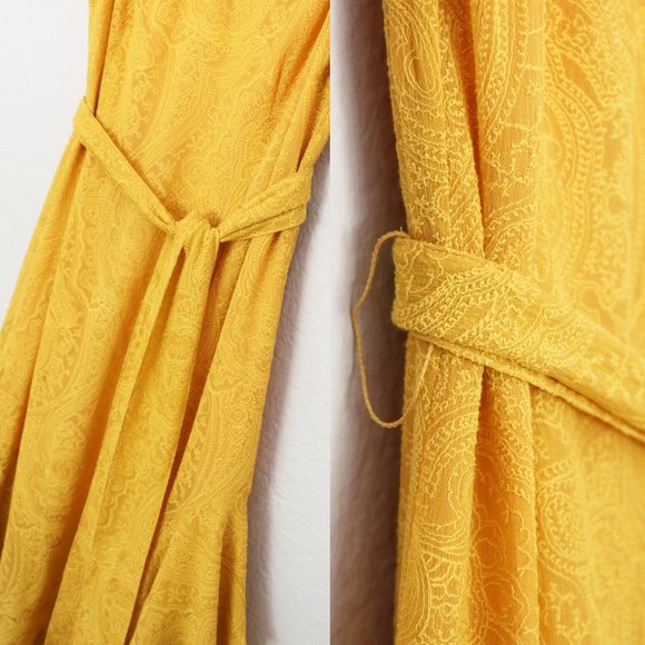Marissa Webb 100% Silk Sofia Embroidered Ruffle Midi Dress L Saffron Yellow $798 - Picture 8 of 16